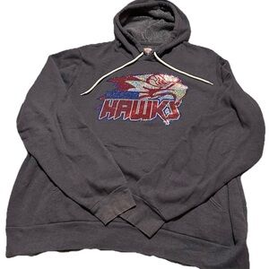 Chicago Hawks Hockey Gray Blue Hoodie Sz XL Sparkly Graphics